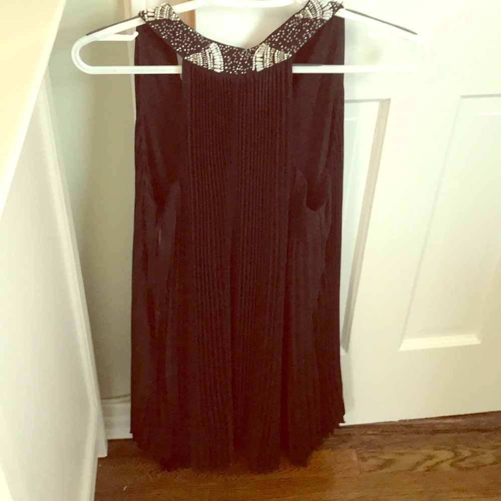 Black mini pleated dress